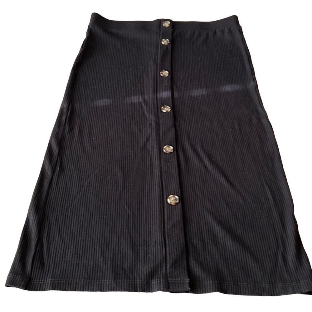 The Loft Faux Button Down Ribbed Pencil Skirt